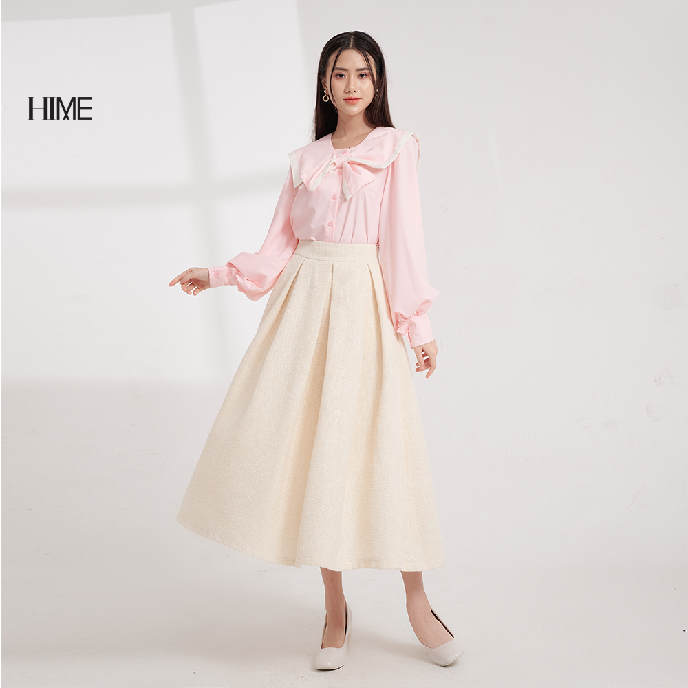 Áo sơ mi cổ nơ thiết kế hime h182