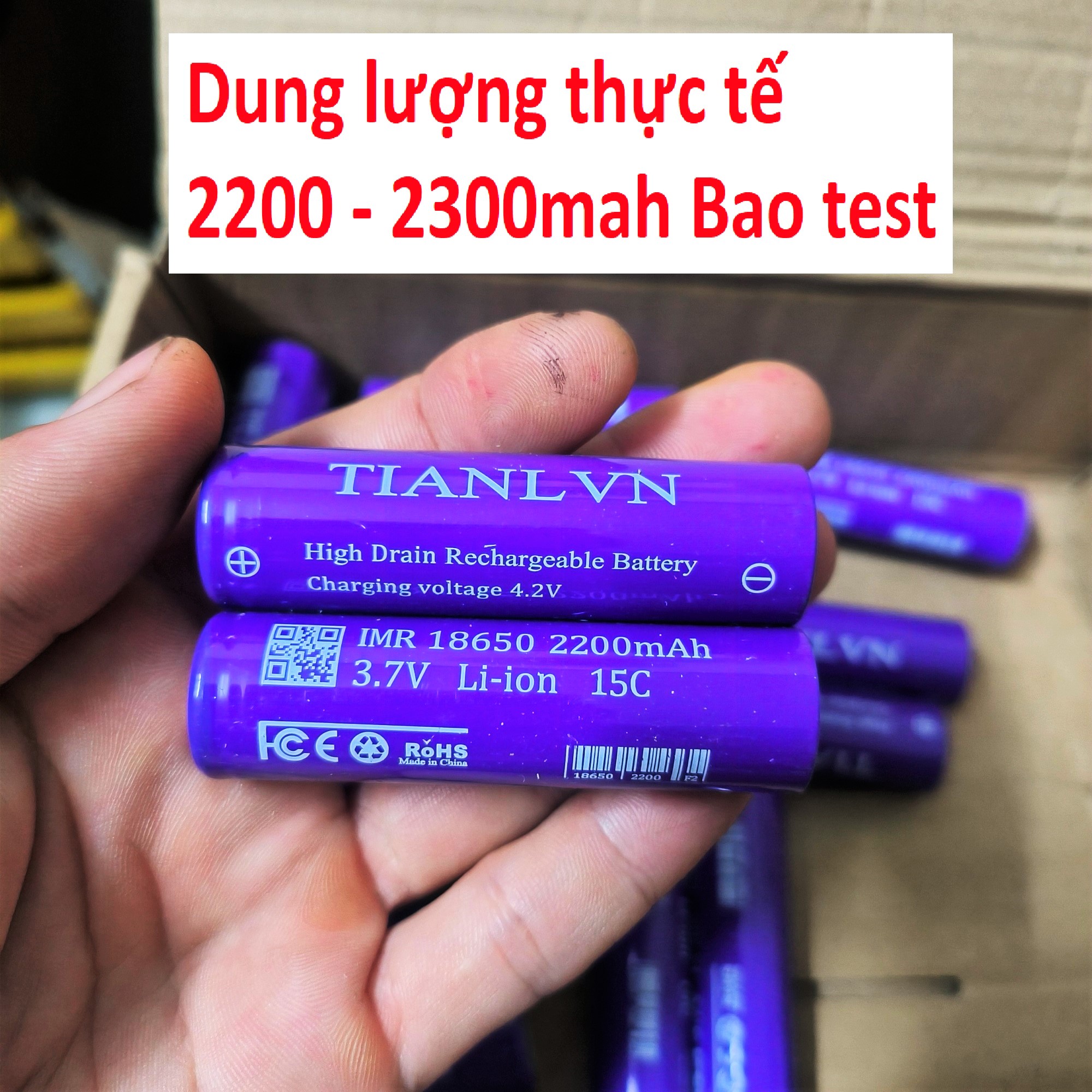 Cell Pin TIANL VN dung lượng 2200mah 15C dòng xả cao 30A. IMR 18650 chuyên dùng đóng pin máy cầm tay sạc dự phòng.. Limo