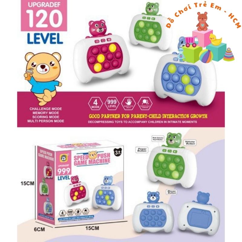 Máy game popit điện tử luyện mắt luyện tay, rèn trí thông minh nhanh nhạy cho bé – popit đồ chơi pin – giao màu ngẫu nhiên