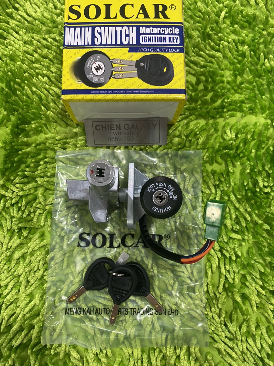 Ổ KHOÁ 6 CẠNH CHỐNG TRỘM SOLCAR SPORT/SATRIA/RGV (BỘ)