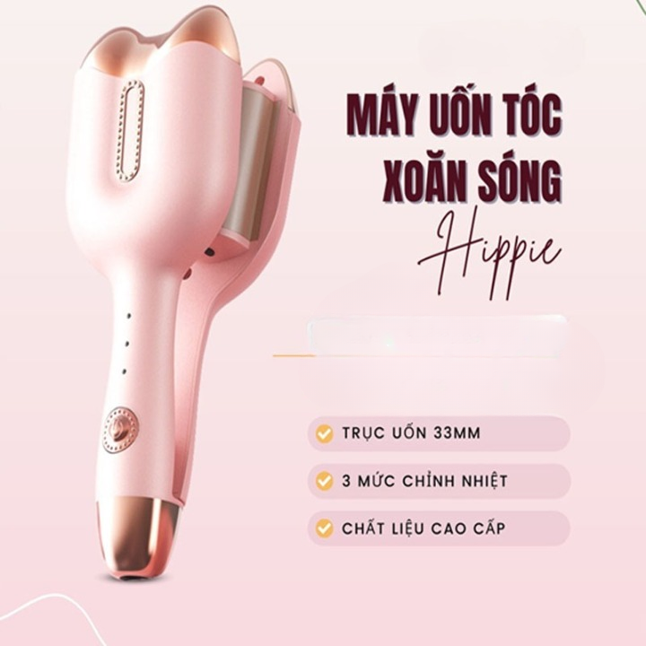 Máy uốn tóc sóng nước, Máy dập tóc xoăn tạo kiểu chất liệu gốm sứ bảo vệ tóc mẫu mới.