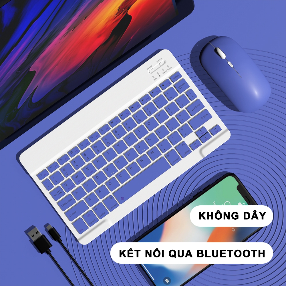 (Giao hàng ngay) Bàn phím bluetooth không dây mini HP 10 inch / chuột không dây cho điện thoại di động và máy tính bảng các màu có sẵn