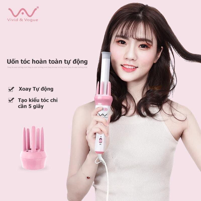 Máy Uốn Tóc Hàn Quốc Vivid ,Máy Uốn Tóc Xoăn Xoay Tự Động 360 - Gậy Uốn Xoăn Tóc, Máy Uốn Tóc Đa Năng, Máy Xoăn Giả, Máy Xoăn Sóng Cao Cấp