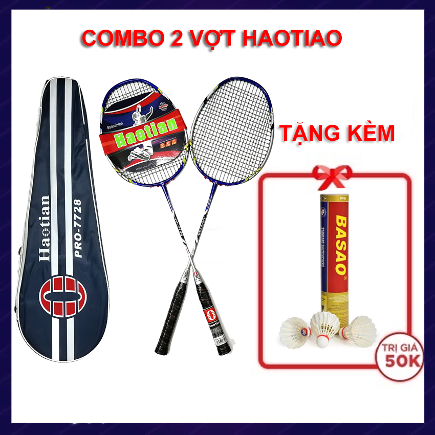 2 Cây Vợt Cầu Lông Haotian (Tặng ngay hộp Cầu Ba Sao) - Hàng Chuẩn 365