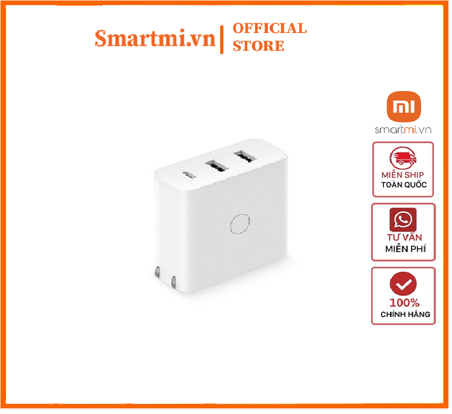 Củ sạc 65w xiaomi zmi ha835 ha832 chuẩn pd 3 cổng thoải mái khi sạc nhiều máy cùng lúc