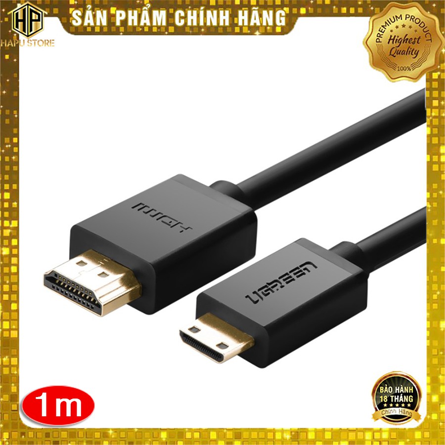 Cáp mini hdmi to hdmi ugreen 10195 dài 1m cao cấp - hapustore