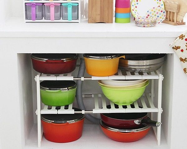 SIÊU KHUYẾN MÃI - Kệ để xoong nồi gầm bếp thông minh, ke de xoong noi gam bep, kệ để nồi đa năng, ke de noi da nang