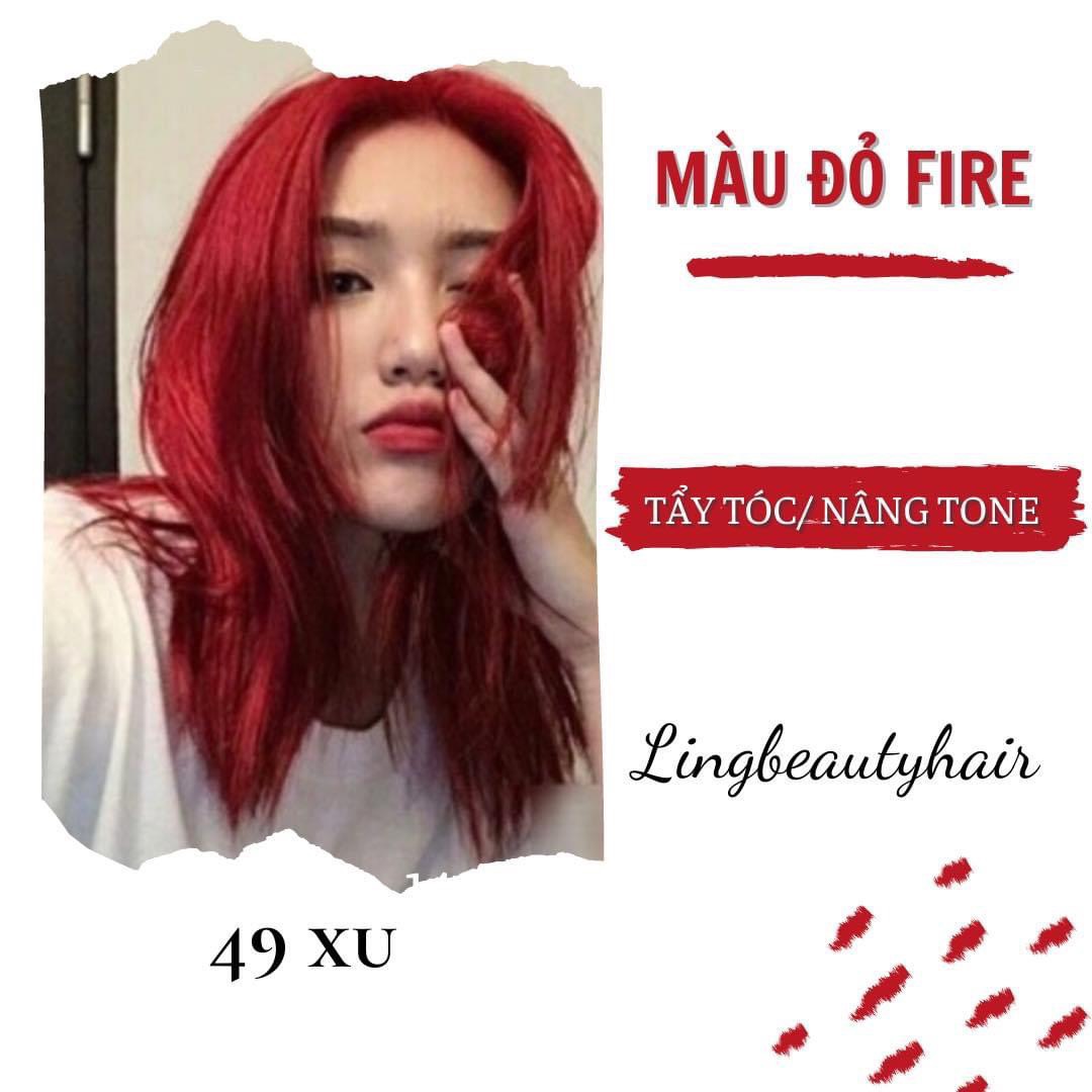 Thuốc nhuộm tóc tại nhà màu đỏ fire - cần tẩy tóc/nâng tone