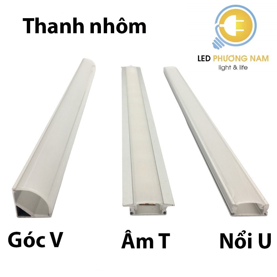 Thanh nhôm định hình dùng cho led thanh, led dán trang trí nội thất