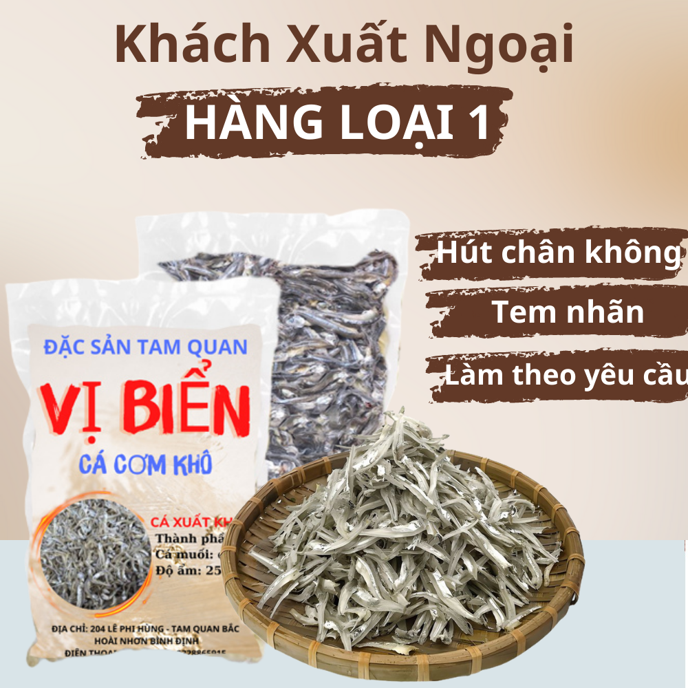Cá Cơm Khô Nguyên Chất Loại 1kg, cá cơm sấy giòn, khô cá cơm trắng chuẩn Vị Biển