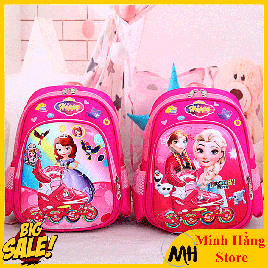 [HÀNG ĐẸP- CHẤT XỊN] Balo mầm non hình trứng in hình 3D ngộ nghĩnh công chúa elsa cho bé gái đi học, balo mẫu giáo chống thấm nước