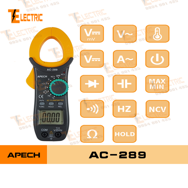Apech ac-289 ampe kìm đo điện đo dòng điện ac 400a