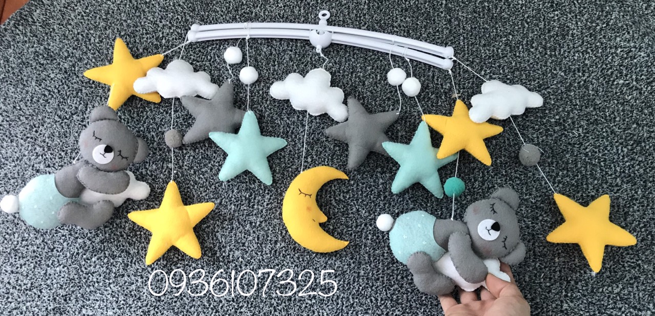 Đồ chơi treo nôi cũi handmade cho bé sơ sinh 0-9 tháng