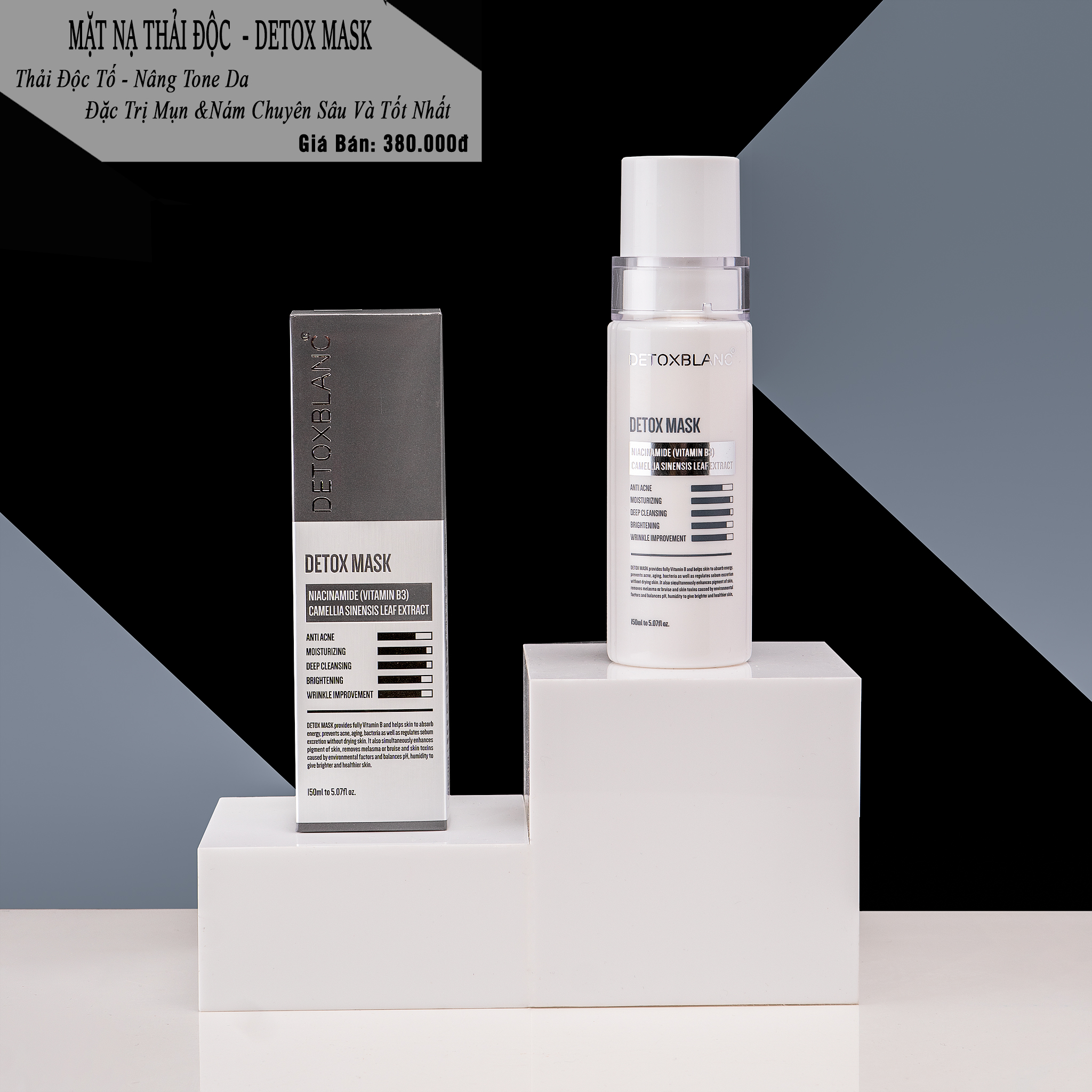 Detox mask mặt nạ thải độc detox blanc mẫu mới làm sạch sâu dưỡng da hiệu quả