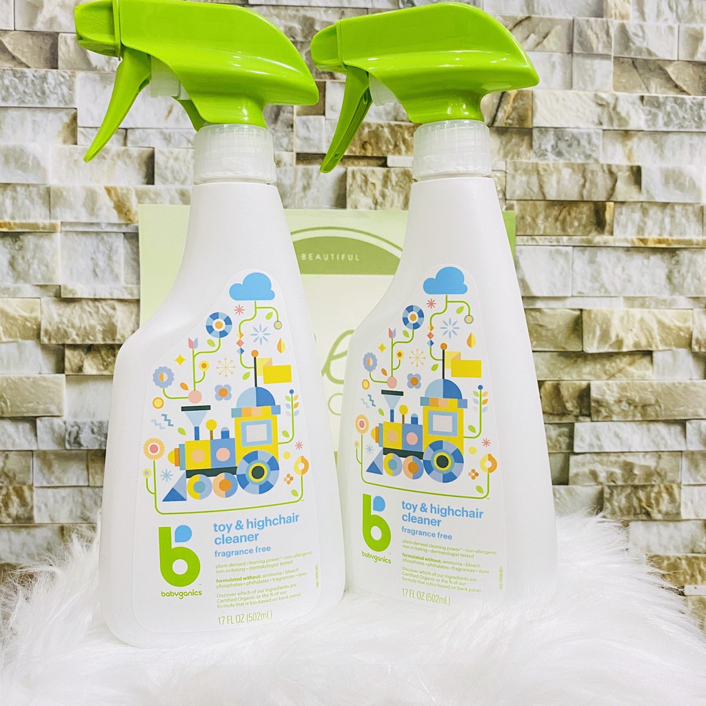 Nước rửa đồ chơi bàn ăn xe đẩy kháng khuẩn Babyganics 502ml