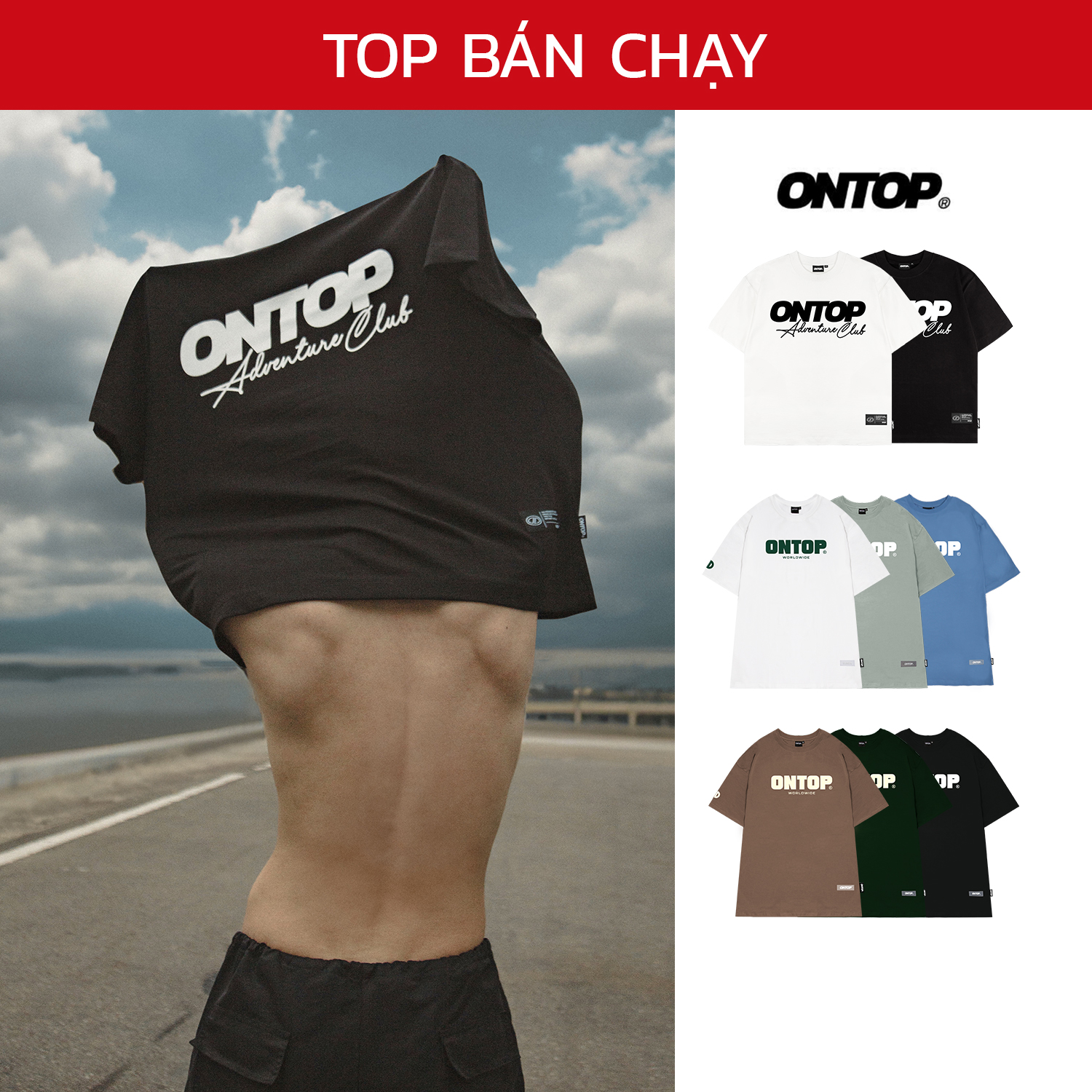 Áo thun basic nam nữ nhiều màu ontop tay lỡ form rộng local brand bolder | o20-t8 & o-t1