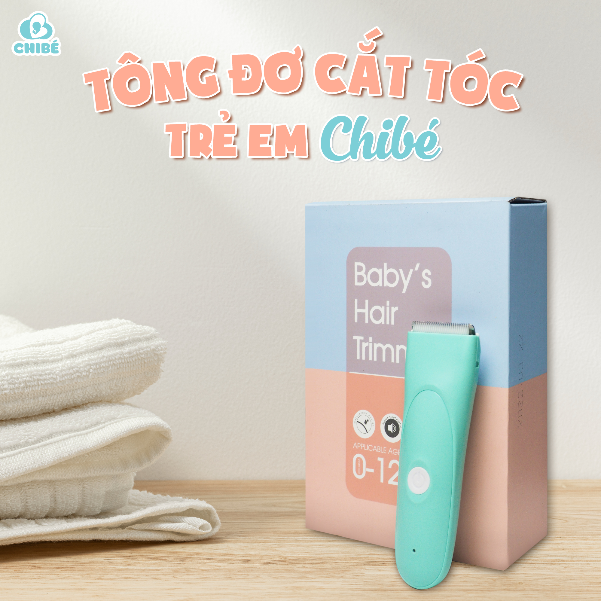 Tông đơ cắt tóc trẻ em chibé cb005, kích thước nhỏ gọn, sạc usb tiện lợi