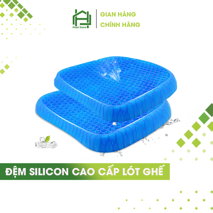 Đệm ngồi 3D cao cấp thoáng khí - Nệm lót ghế gel silicon tổ ong chống ê mông, mỏi lưng