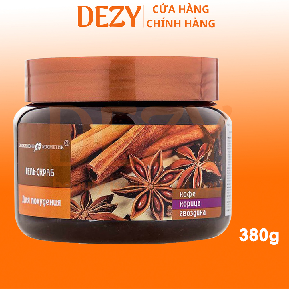 Tẩy Tế Bào Chết Body Quế Hồi Và Cafe Nga Belarus 380g Chính Hãng - Tẩy Da Chết Toàn Thân Cà Phê Dầu Quế Săn Chắc Da Đều Màu Vitamin E A Panthenol Dưỡng Ẩm Trắng Da, Tinh Dầu Argan Ngừa Lão Hoá  Skincare Da Khô Da Dầu Da Nhạy Cảm Dezy