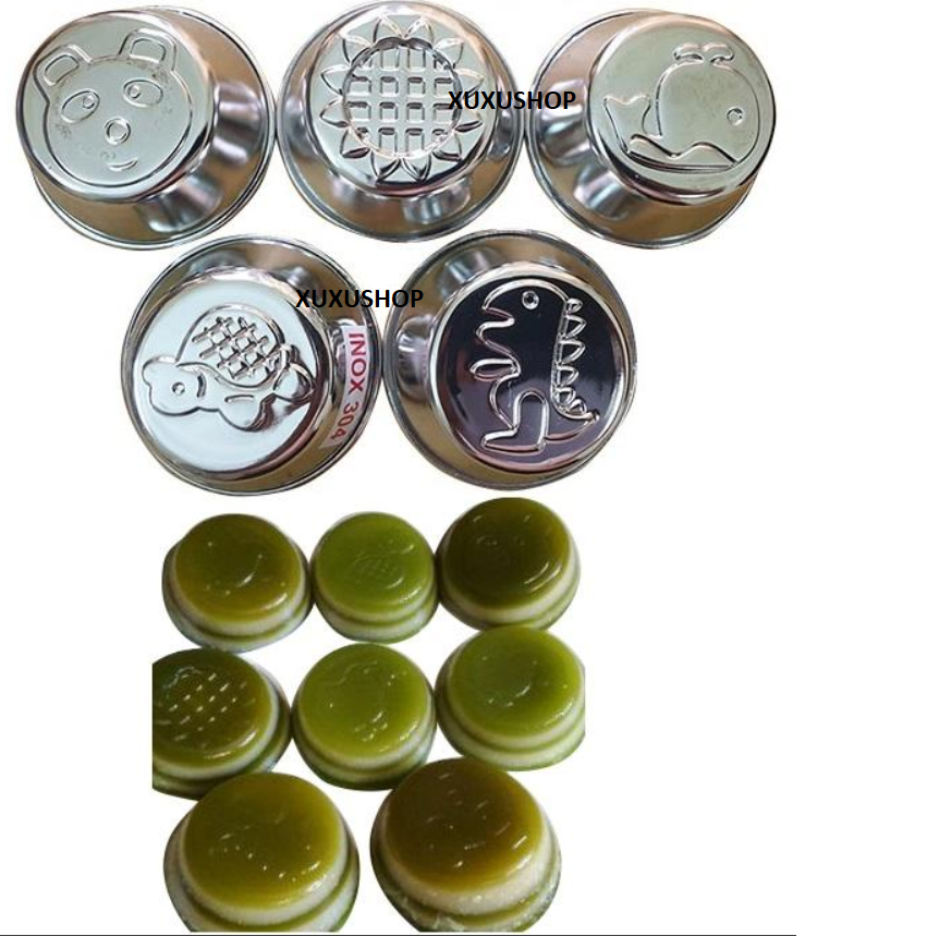 Combo 5 Khuôn Inox 304 Làm Bánh Flan Rau Câu, Bánh Da Lợn Hình Thú Ngộ Nghĩnh