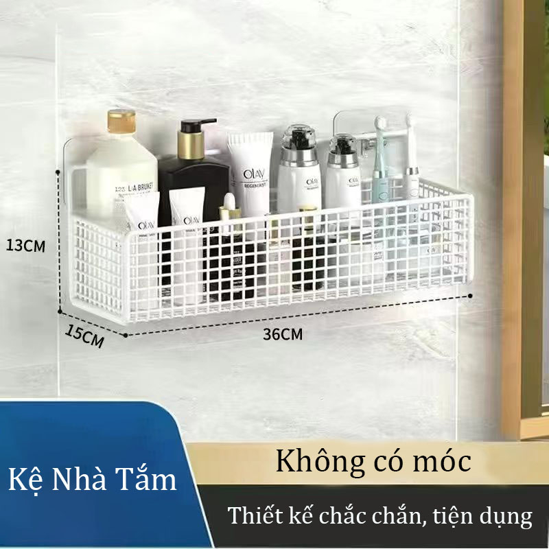 Kệ đựng đồ nhà tắm dán tường kèm miếng dán,kệ nhà tắm chịu lực tốt,kệ thép sơn tĩnh điện không rỉ siêu chắc