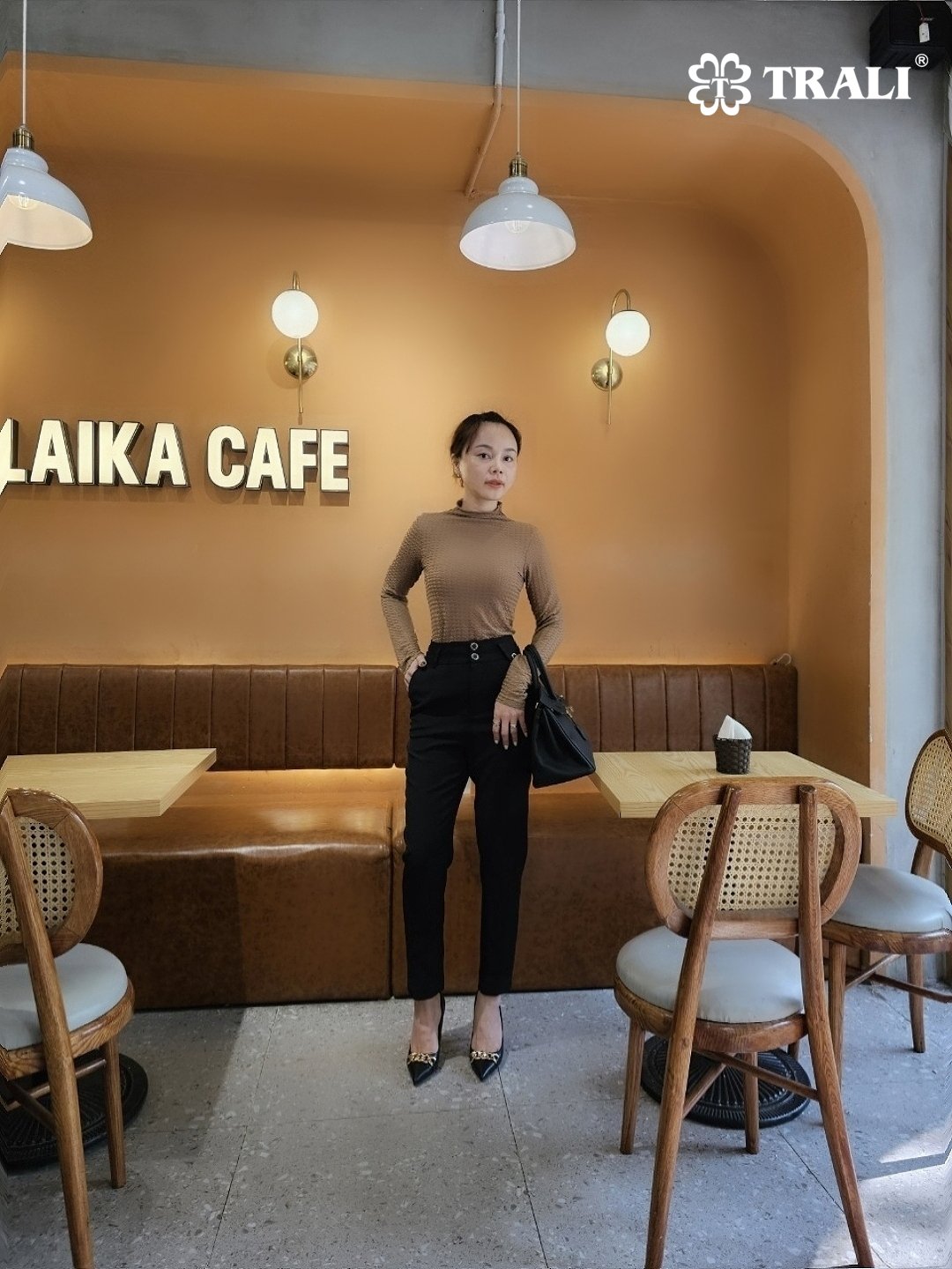 Áo thun nữ trali 23412 màu nâu