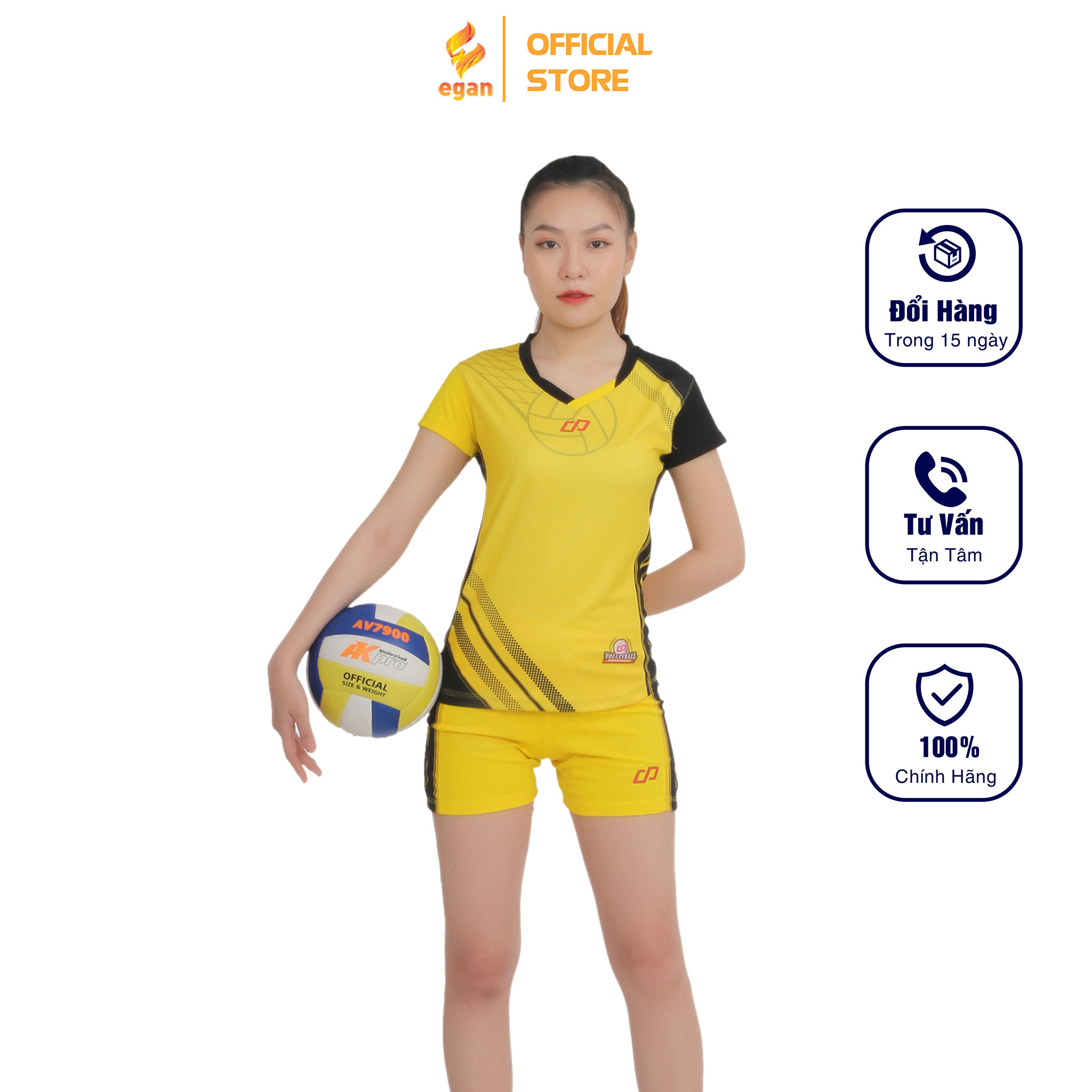 Bộ Quần Áo Thể Thao Bóng Chuyền Nữ Màu Vàng GALVIN – CP SPORT BC03 Thiết Kế Tinh Tế Năng Động Phù Hợp Tập Luyện Thể Thao Vận Động mạnh