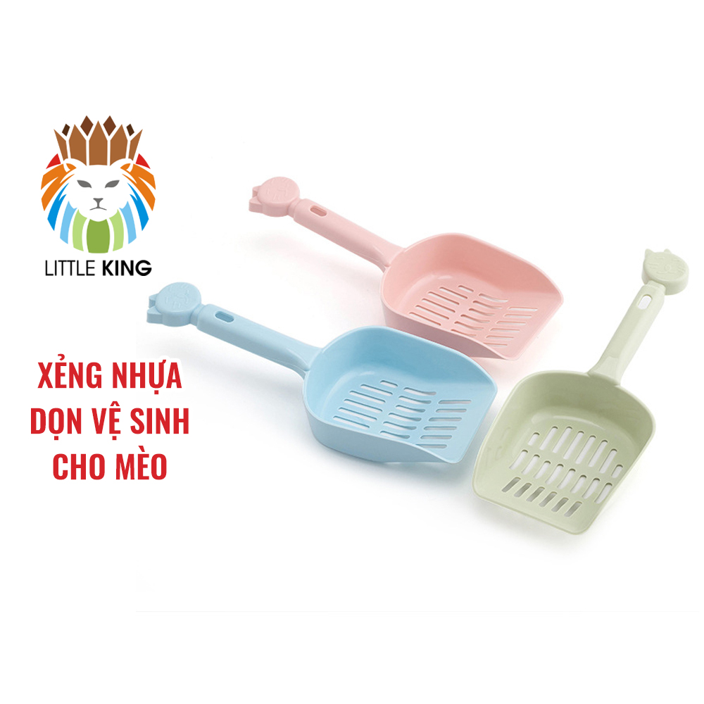 Xẻng xúc cát dọn vệ sinh cho mèo hót phân cho mèo Little King pet shop chất liệu nhựa PP nhiều màu sắc