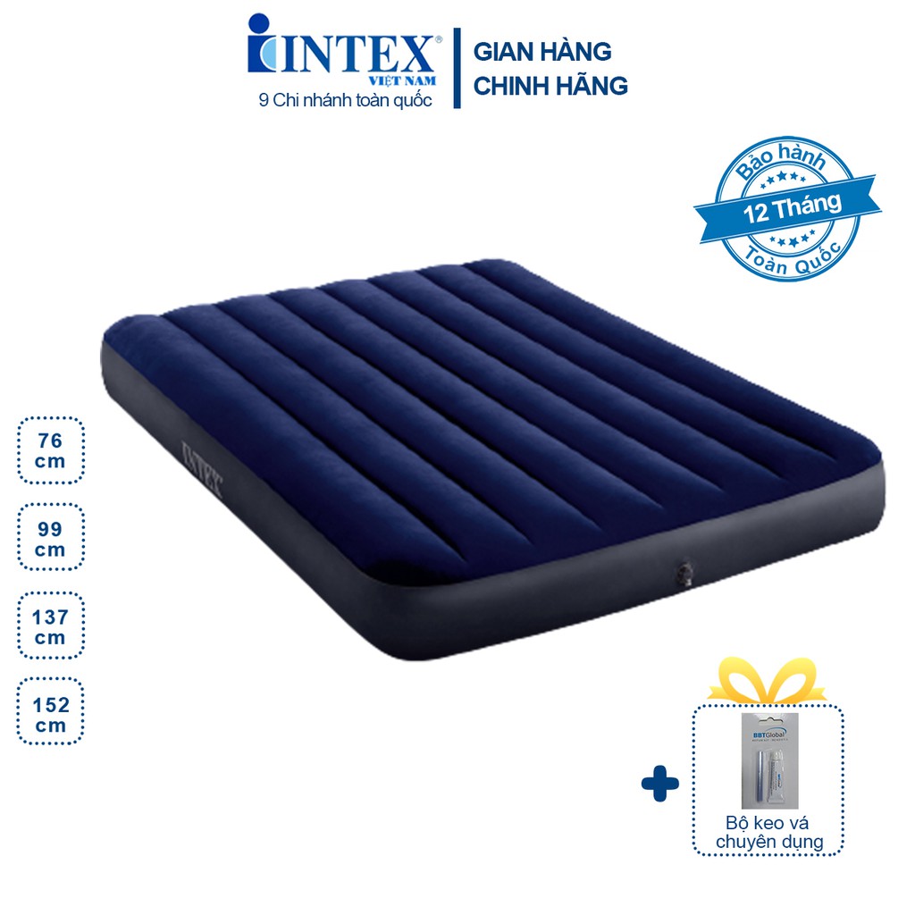 Đệm Hơi Đơn Công Nghệ Mới Intex Đủ Size - KÈM BƠM ĐIỆN