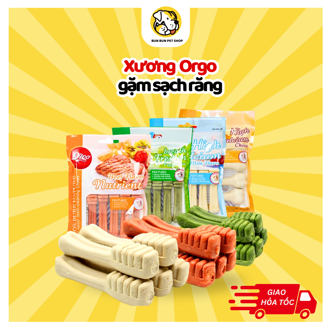 Xương canxi gặm sạch răng cho chó Orgo