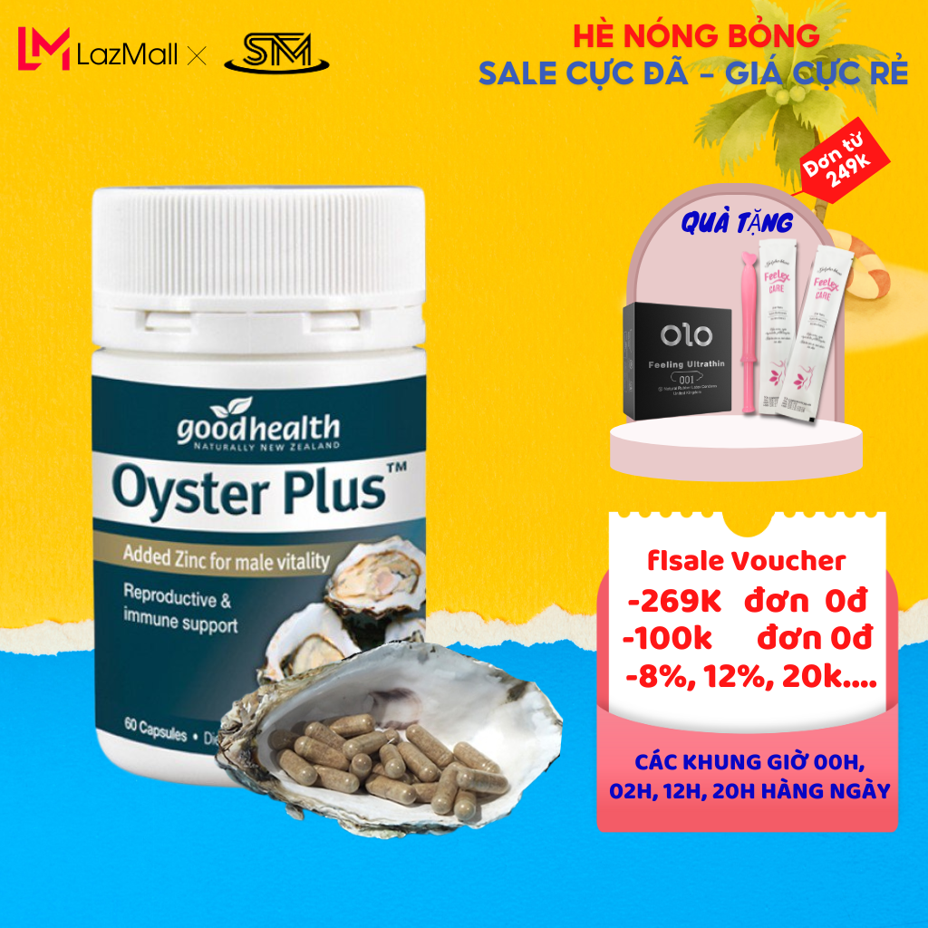 Tinh chất hàu biển Goodhealth Oyster Plus tăng cường sức khỏe sinh lý nam giới hôp 60 viên