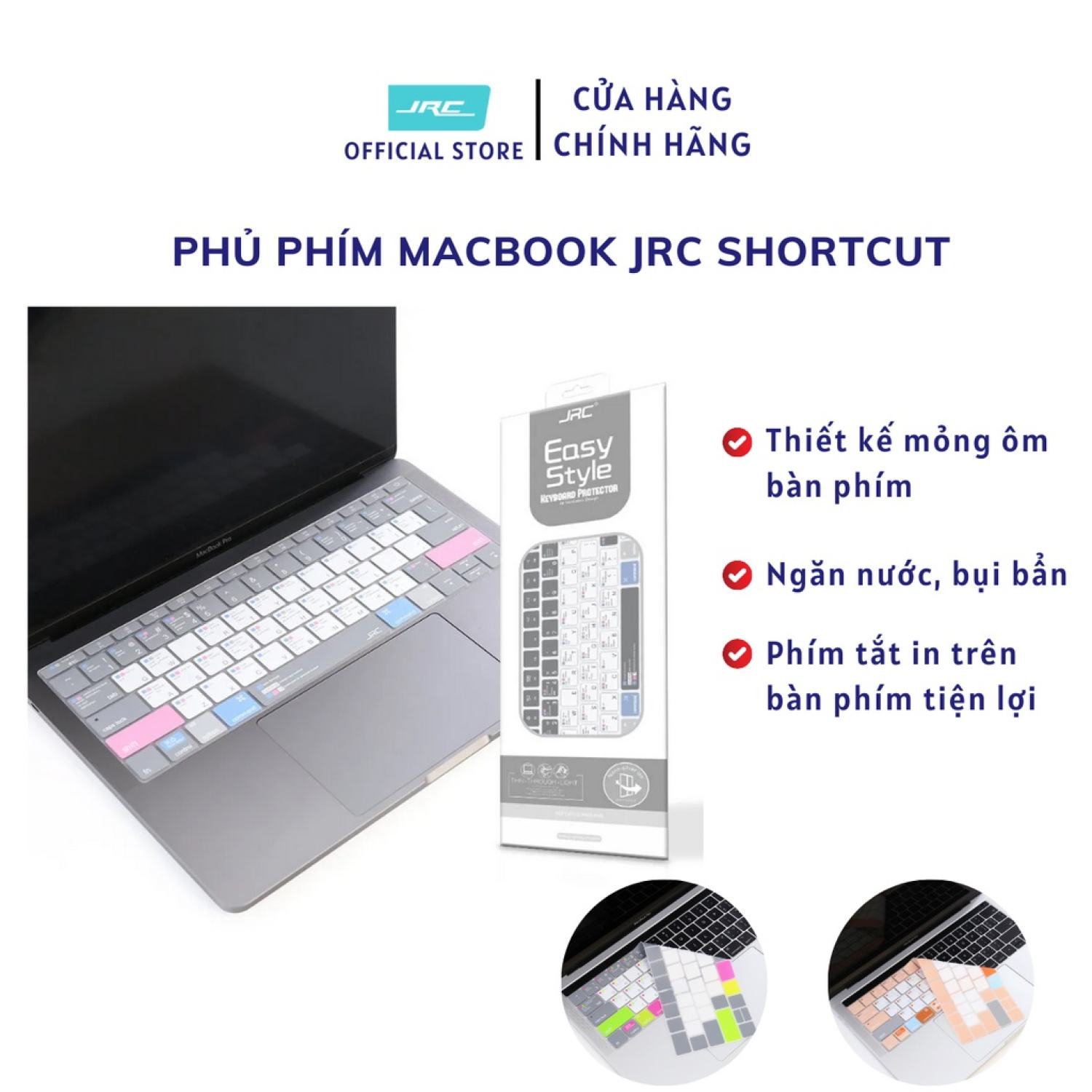 Miếng lót, Phủ Bàn Phím Macbook JRC Shortcut Mỏng nhẹ, Chống nước, bụi bẩn