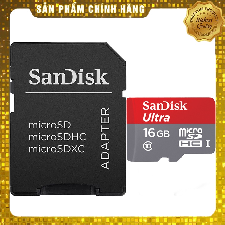 Thẻ nhớ sandisk microsdhc ultra 16gb