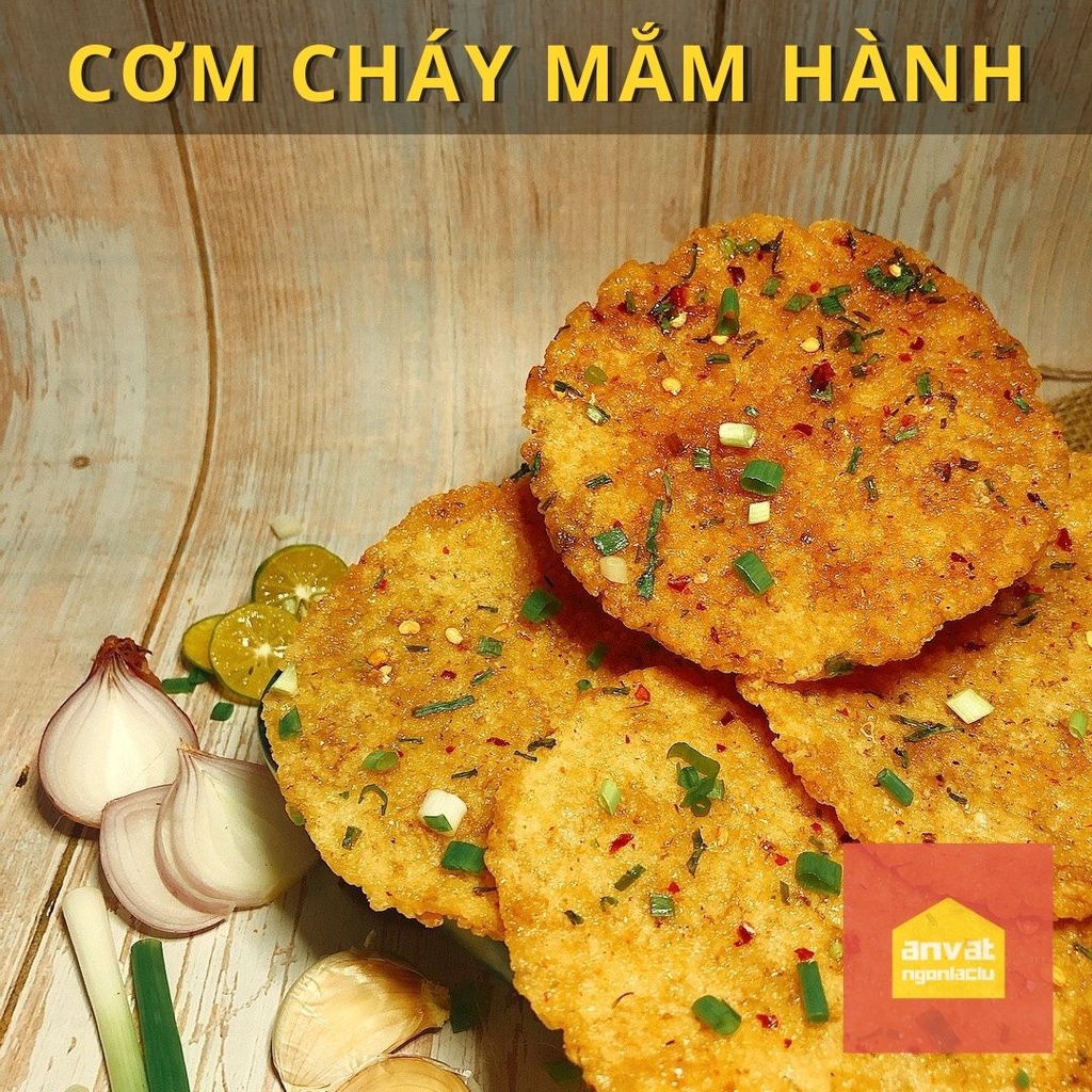 Cơm cháy mắm hành gói 3 miếng to giòn tan cực đã