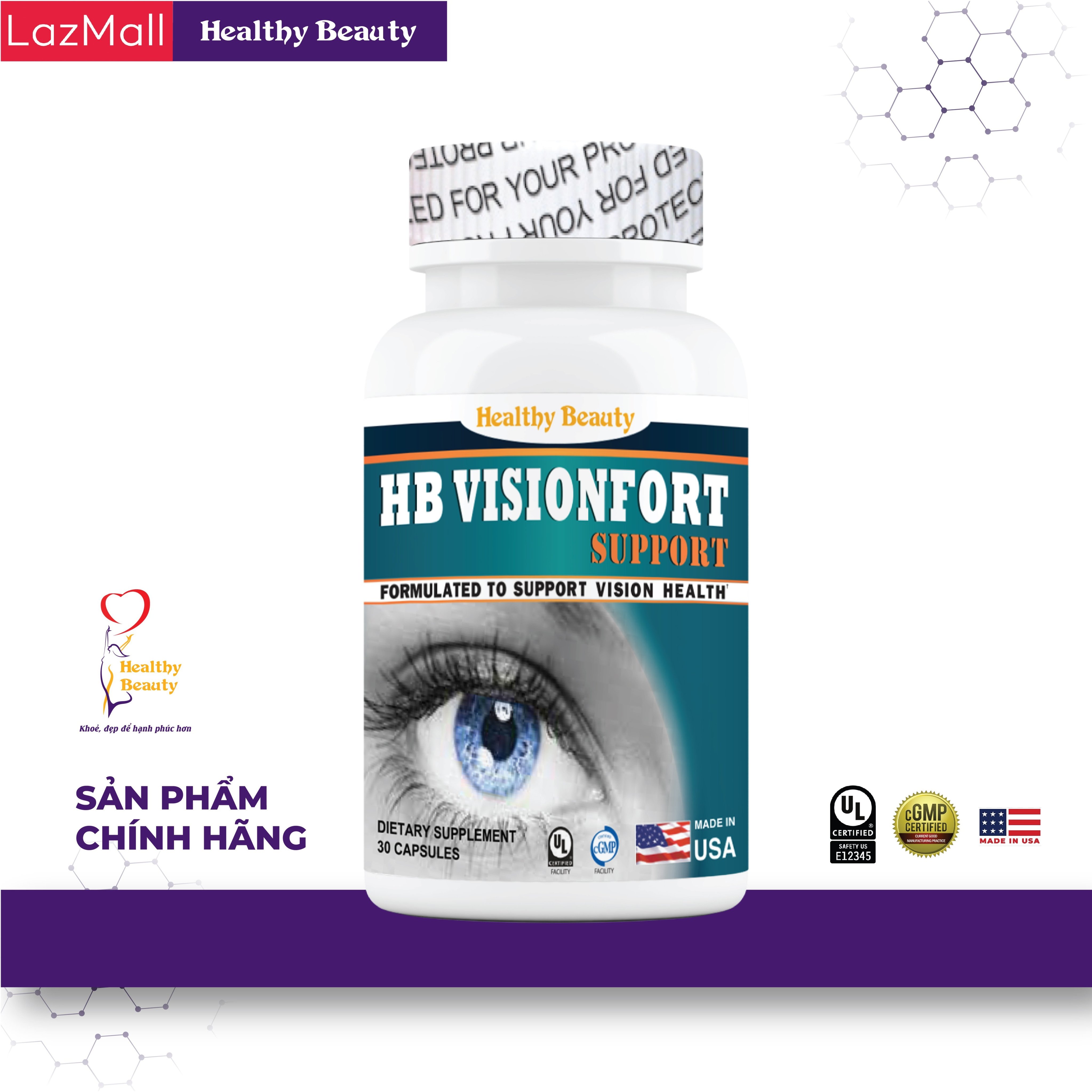 Viên Uống Giúp Mắt Sáng Khỏe và Tăng Cường Thị Lực HB VISIONFORT SUPPORT
