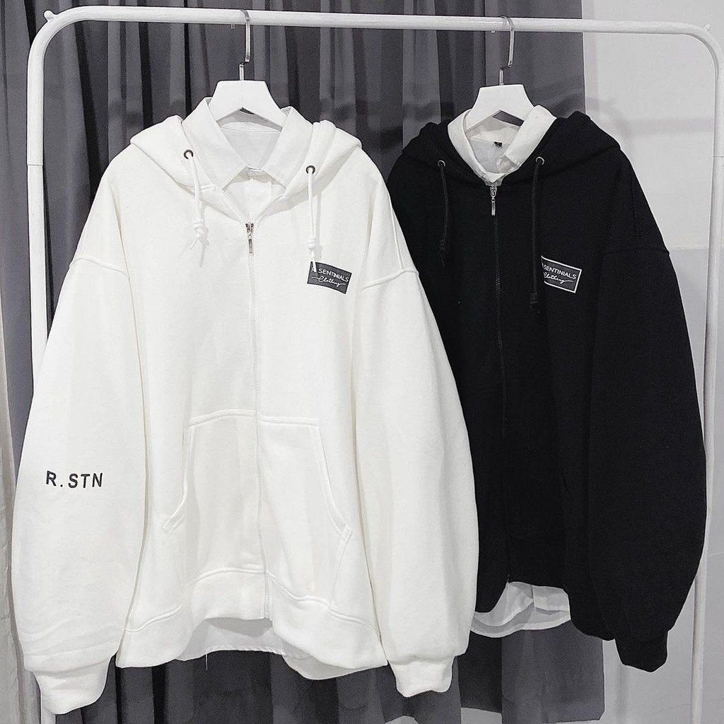 Áo Khoác Nỉ Bông In Họa Tiết Form Rộng Xẻ Tà Ulzzang (Ánh Thật)