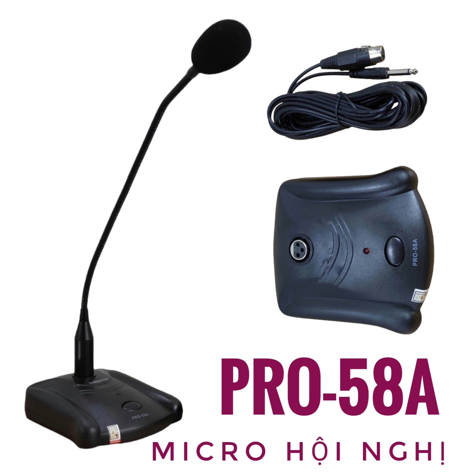 Micro cổ ngỗng độ nhạy cao shure pro-58a, micro để bục, micro phát biểu cao cấp chuyên dùng để bàn phòng họp, hội nghị, hội trường, hội thảo chất lượng cao, micro shure tomahawk