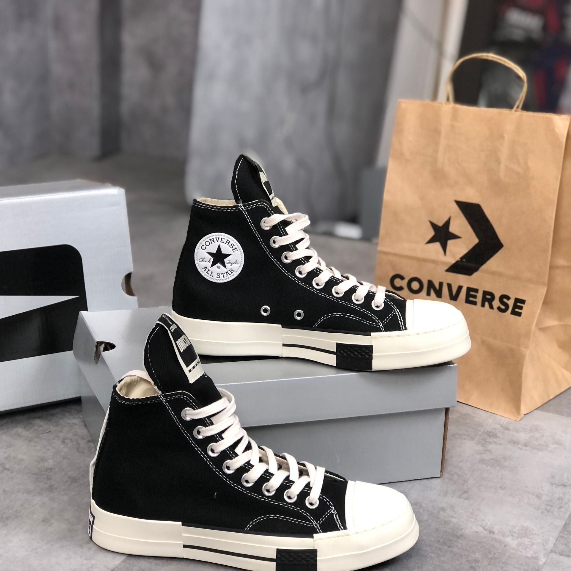 Giày Converse Chuck 70 Plus High Black cao cổ màu đen