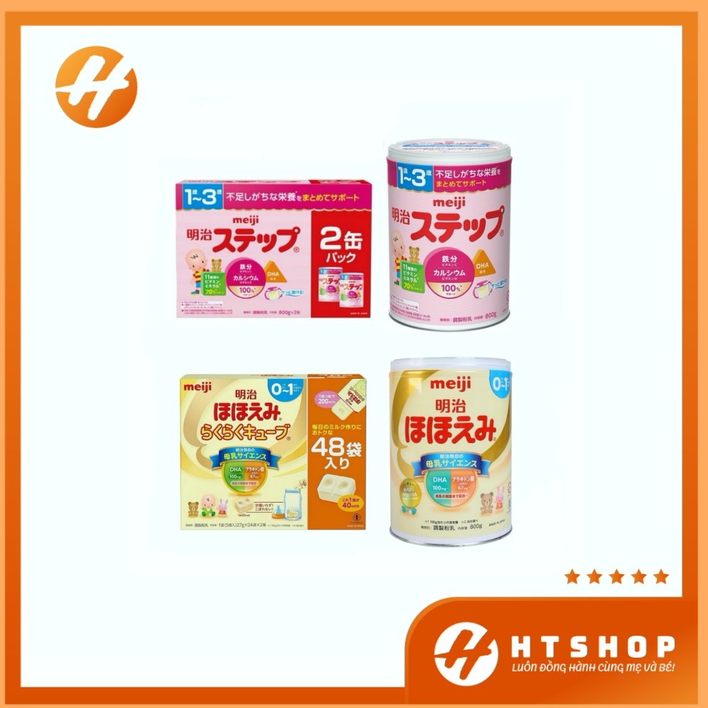 Sữa meiji nội địa nhật bản dạng lon và dạng thanh số 0/số 9 - lon 800gram/ hộp 24 thanh