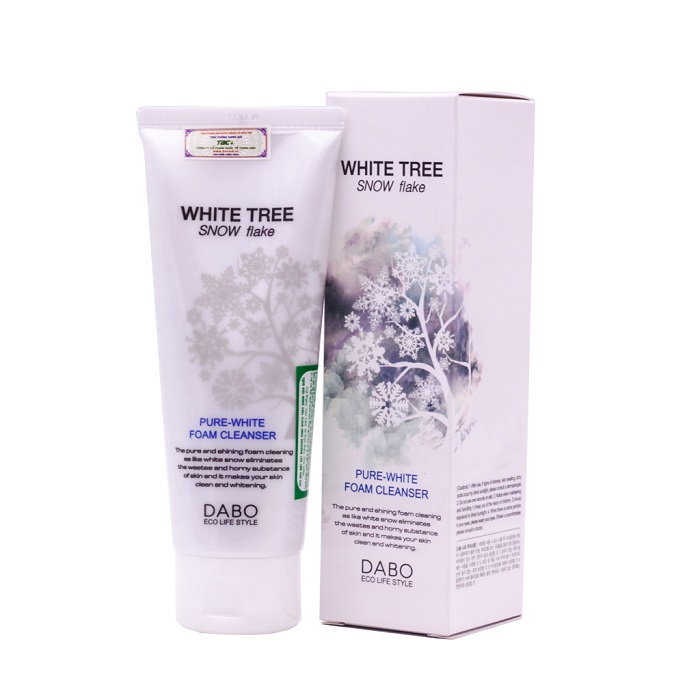 [HCM]Sữa rửa mặt Dabo White Tree Snow Flake Cây Tuyết Trắng 150ml trắng da và ẩm mịn (có hạt massage)
