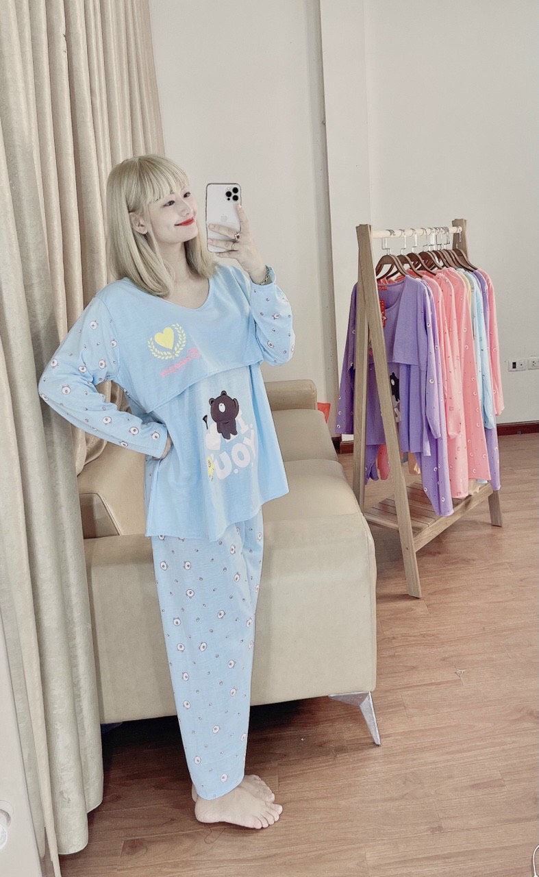 [60-100KG] BỘ ĐỒ BẦU VÀ SAU SINH 2 IN1 CHẤT COTTON 100% BIGSIZE ĐẾN 100KG VM MOM