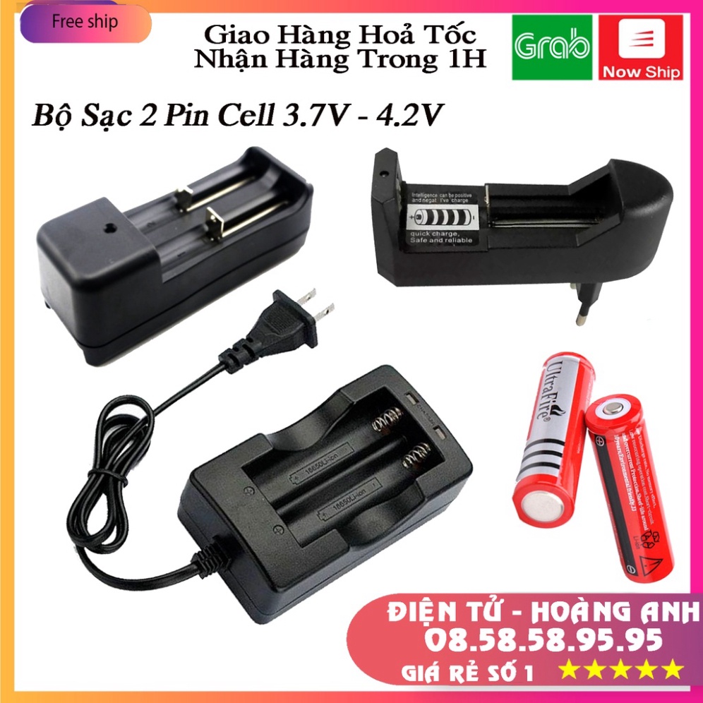 Bộ sạc 1 viên 2 viên pin 18650 3.7v/4.2v