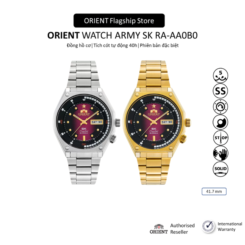Đồng hồ cơ nam Orient Watch Army SK RA