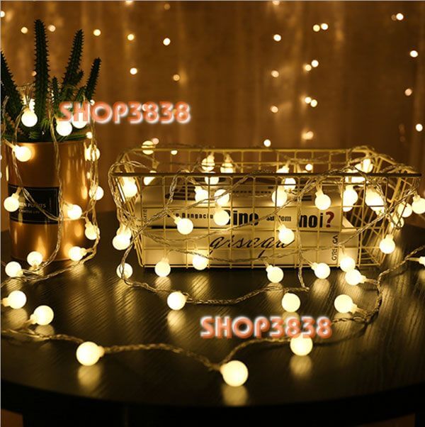 Lựa nguồn dây đèn led bi tròn dài 6m - 40 bóng