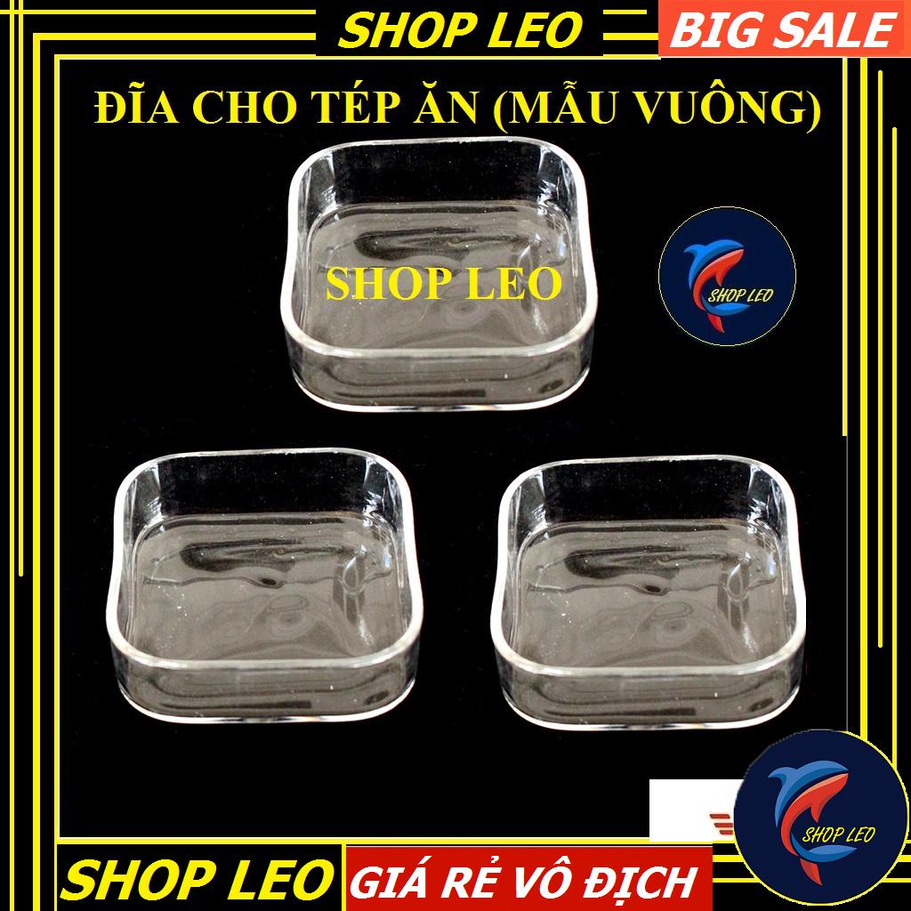 Đĩa cho tép ăn (mẫu vuông) - khay đựng thức ăn tép, cá thủy sinh - shopleo