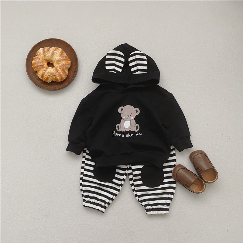 №™✒  BỘ NỈ BEAR QUẦN KẺ SIÊU CƯNG CHO BÉ TRAI BÉ GÁI 7-15KG