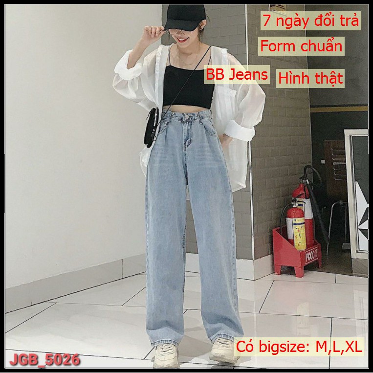 Quần jean nữ baggy - quần baggy jean size M-L-XL form chuẩn đẹp dài hơn 100cm tại Chiwawa shop