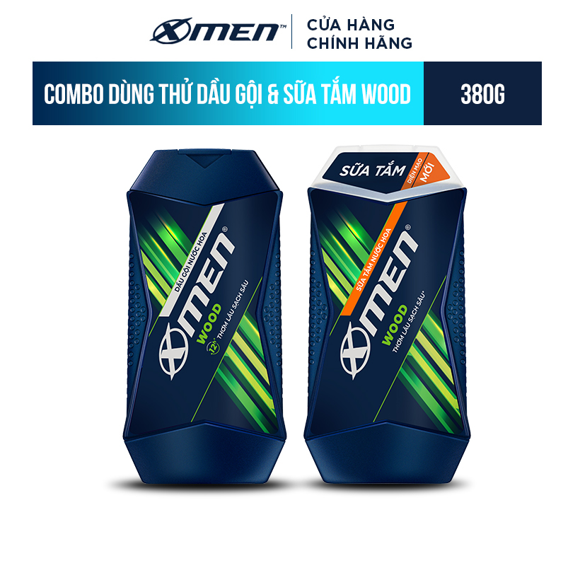 Combo dầu gội và sữa tắm xmen wood 380g/chai