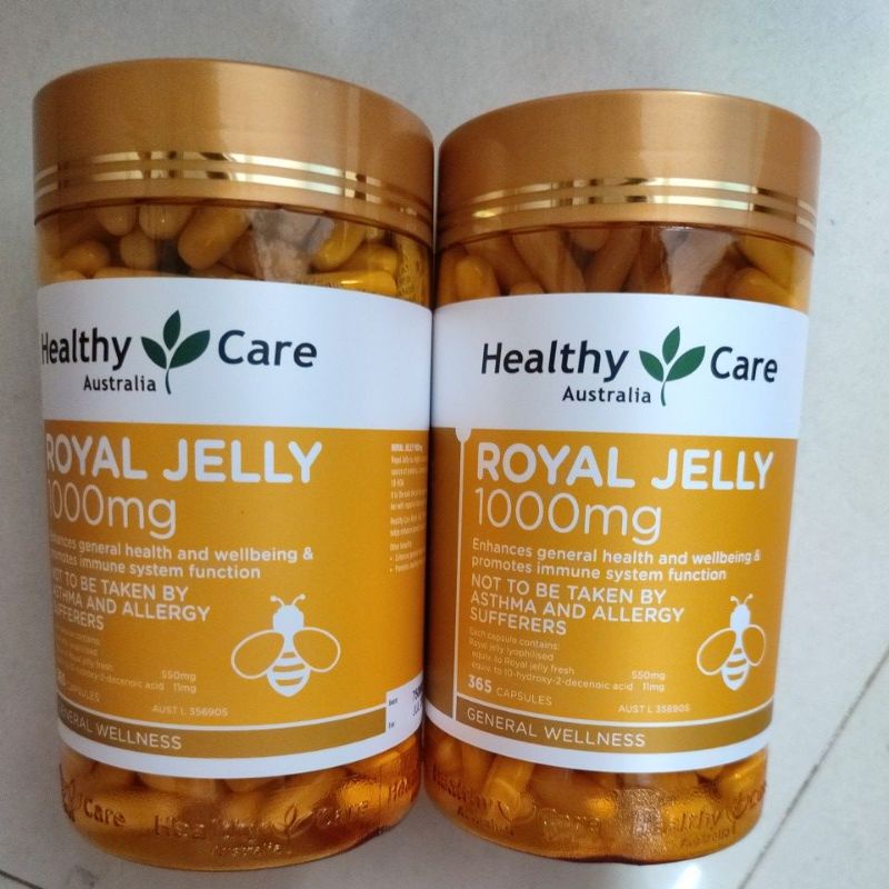 Sữa ong chúa healthy care royal jelly 1000mg 365 viên úc mẫu mới