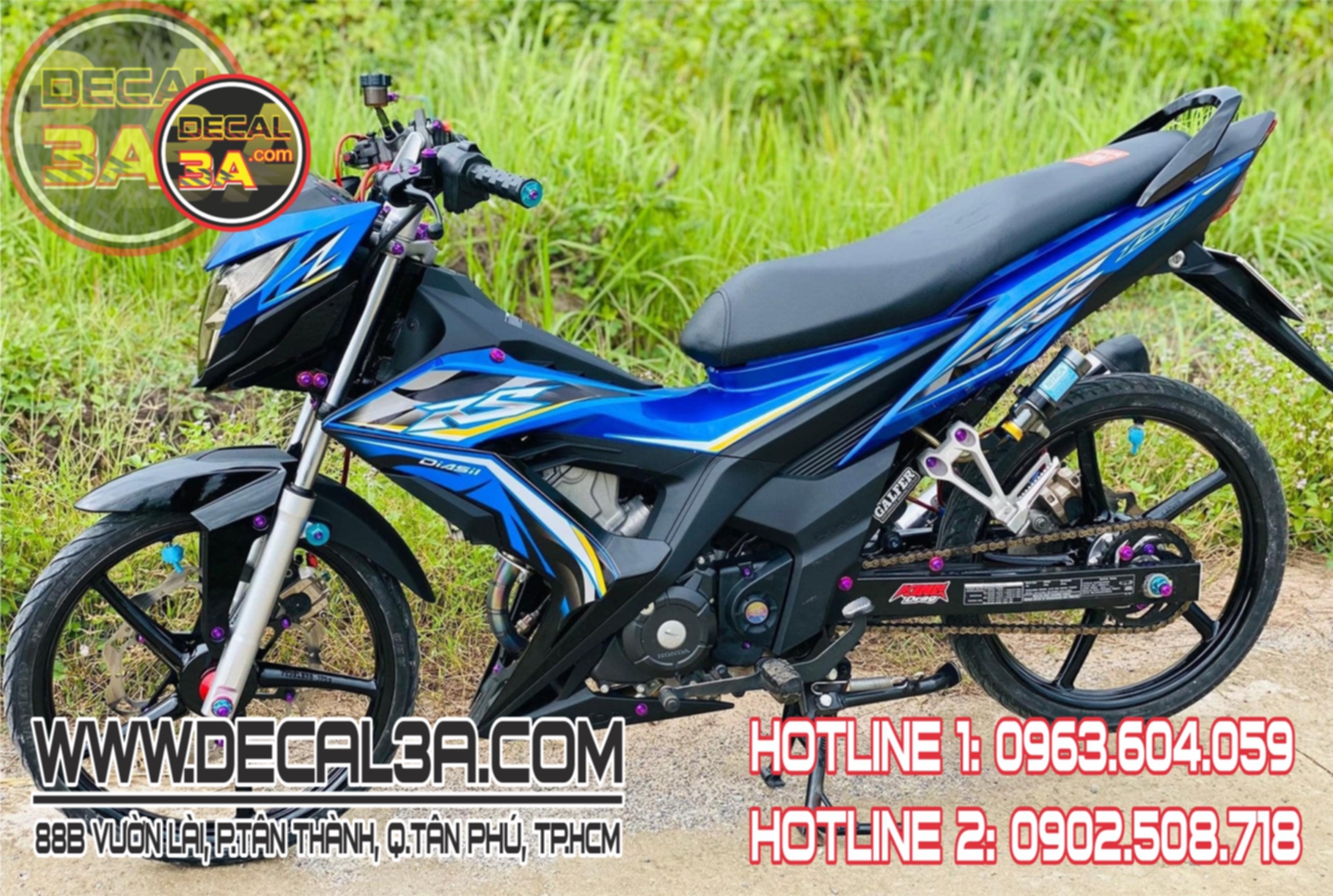 Tem rời sonic rs 150 sọc xanh